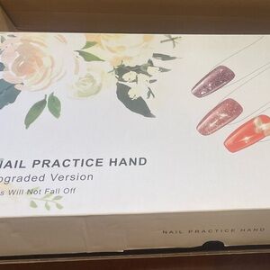 Nail Practice Hand Kit - White Box with Floral Design